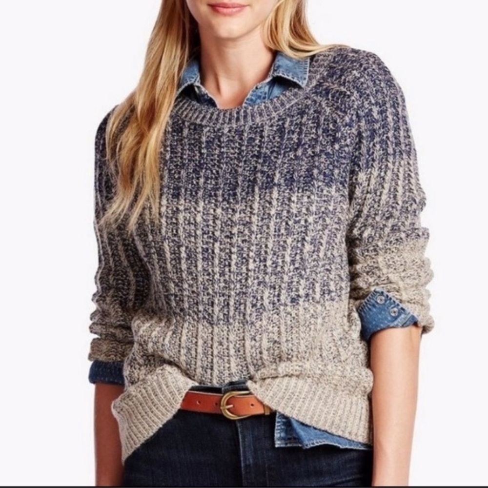 LUCKY BRAND vintage blue ombré sweater